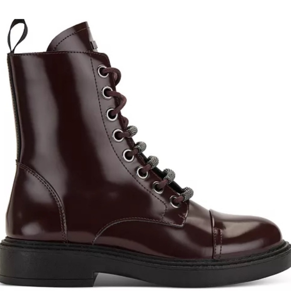 DKNY Dark Red Combat Boots